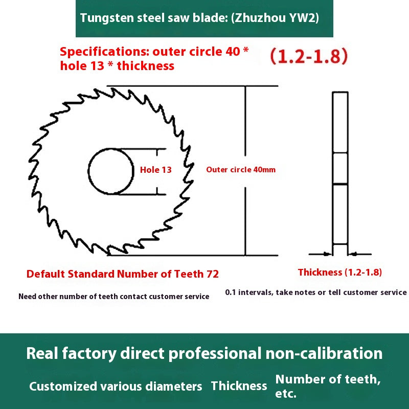 1142-Tungsten steel saw blade milling cutter ebony circular saw blade integral tungsten carbide saw blade outer diameter 20/30/40/60/80/100 Shandong Denso Pricision Tools Co.,Ltd.